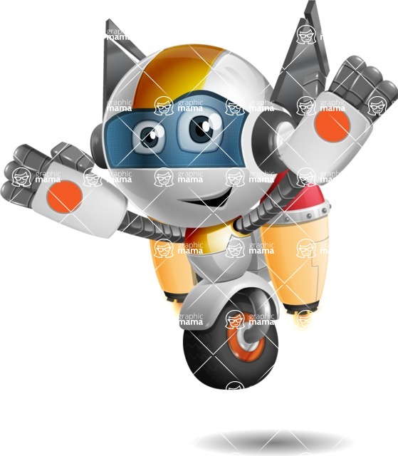 Cute robot cartoon character - 112 stock vector images - Cute robot cartoon character flying - stock vector graphic image